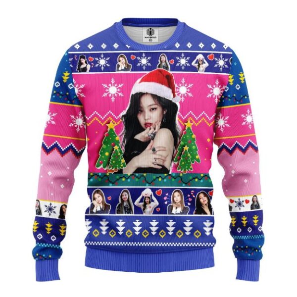 Jenny Black Pink Band Merry Xmas Santa Ugly Christmas Sweater