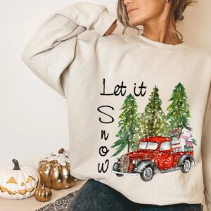 Let It Snow Christmas Tree & Snowman Sweatshirt