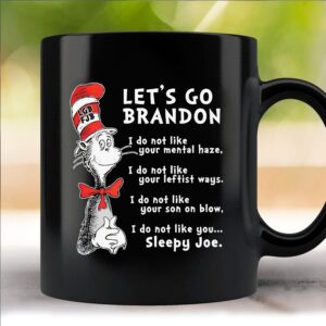 Lets Go Brandon Cat in the Hat Funny Red Hat Mug