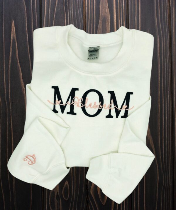 Mama Embroidered Sweatshirt Blessed Mom Gift