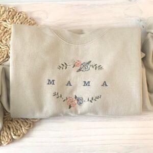 Mama Embroidered Sweatshirt Floral