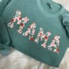 Mama Embroidered Sweatshirt Neutral Gift For Mom