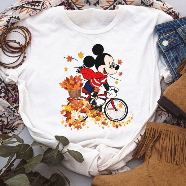 Mickey Mouse Thanksgiving Shirt With Autumn Maple Leaves