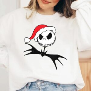 Nightmare Before Christmas Santa Jack Skellington Big Face Sweatshirt