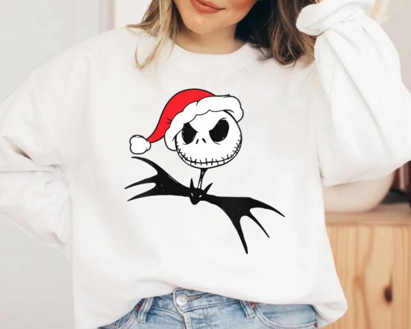 Nightmare Before Christmas Santa Jack Skellington Big Face Sweatshirt