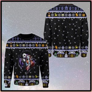 Nightmare Before Christmas Ugly Sweater Jack And Sally Couple