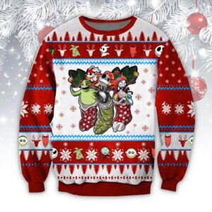 Nightmare Before Christmas Ugly Sweater Jack Sally Boogie Zero