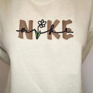 Nike Embroidered Sweatshirt Matching Floral Cursive