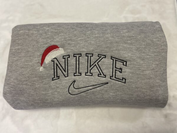 Nike Embroidered Sweatshirt Matching Santa Hat Christmas Gift