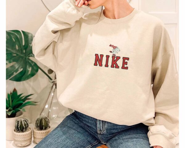 Nike Embroidered Sweatshirt Matching Snoopy Gift For Christmas