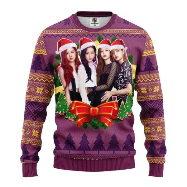 Purple Black Pink Merry Xmas Ugly Christmas Sweater