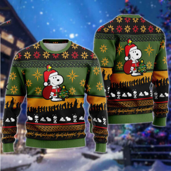 Santa Snoopy Ugly Christmas Sweater