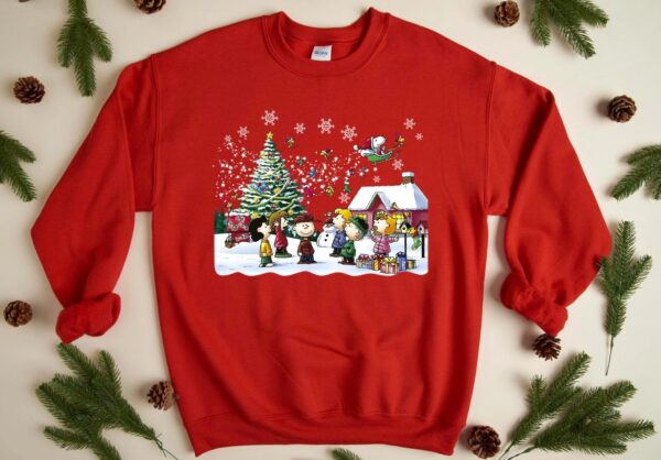 Snoopy Dog Charlie And Friend Singing Christmas Hoodie Sweatshirt Tee