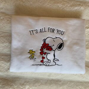 Snoopy It’s All For You Embroidered Sweatshirt