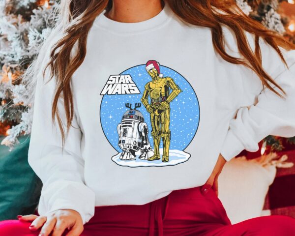 Star Wars Christmas C-3PO & R2-D2 In Snow Globe Sweatshirt