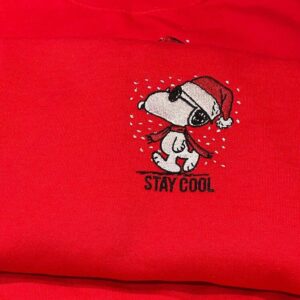 Stay Cool Snoopy Christmas Embroidered Sweatshirt