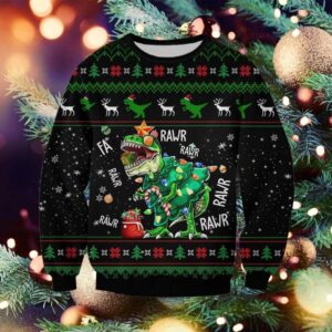 T-Rex Rawr Ugly Christmas Sweater