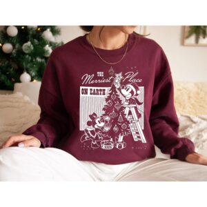 The Merriest Place On Earth Mickey And Minnie Mouse Holiday Sweatshirt