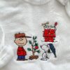 Full Of Love Letters Charlie Brown And Snoopy Embroidered Sweatshirt