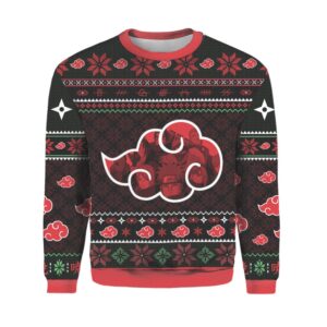 Ugly Akatsuki Symbol Logo Naruto Anime Christmas Sweater