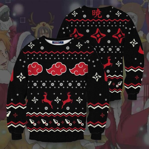 Ugly Akatsuki Symbol Logo Naruto Christmas Sweater