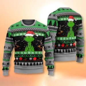 Ugly Grinch Christmas Sweater Funny Pray For