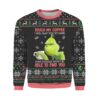 Ugly Grinch Christmas Sweater Funny Grinch Holding Mistlestoned