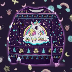 Unicorn Go To Hell Ugly Christmas Sweater