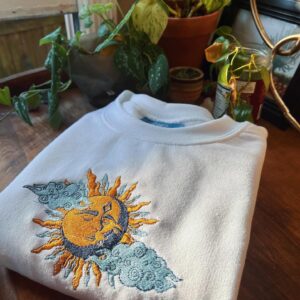 Unique Sun Embroidered Sweatshirt