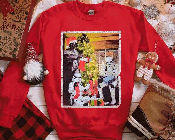 Vintage Darth Vader Merry Christmas With Stormtroopers Sweatshirt