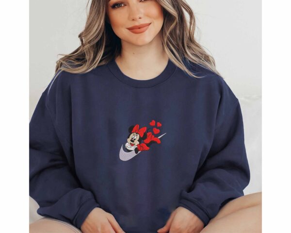 Vintage Disney Embroidered Sweatshirt Mickey Mouse Heart Matching Swoosh