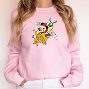 Vintage Disney Sweatshirt Christmas Mickey Mouse Fly Bell