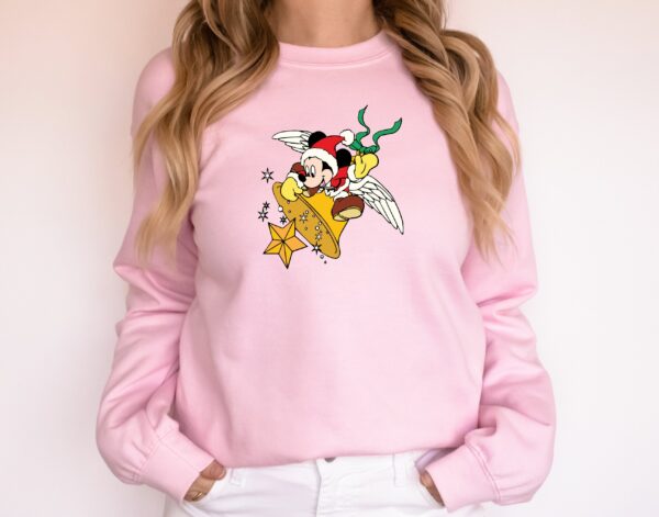 Vintage Disney Sweatshirt Christmas Mickey Mouse Fly Bell