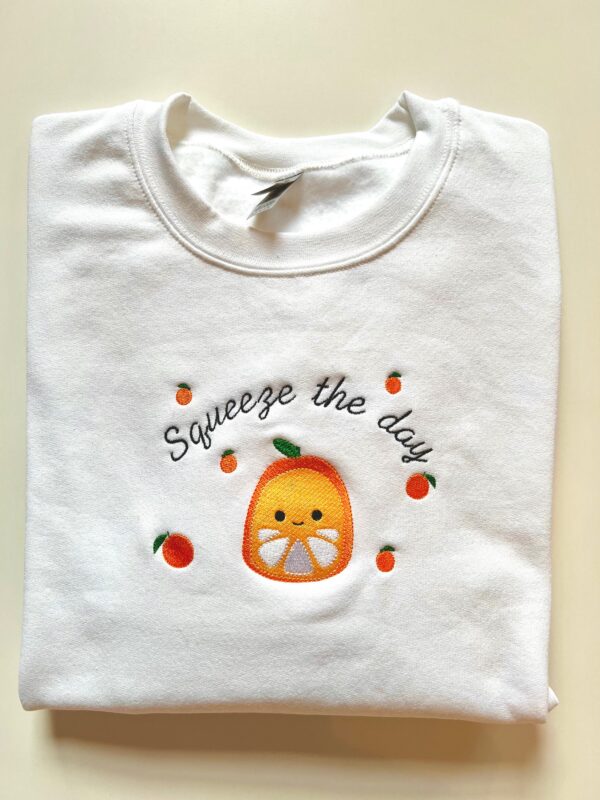 Vintage Embroidered Sweatshirt Inspired Orange Squishmallow