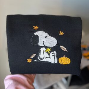 Vintage Embroidered Sweatshirt Inspired Snoopy Pumpkin