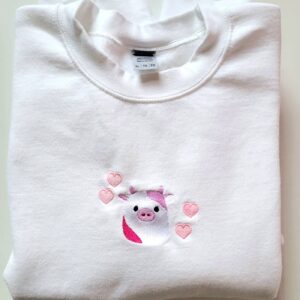 Vintage Embroidered Sweatshirt Inspired Squishmallow Cow