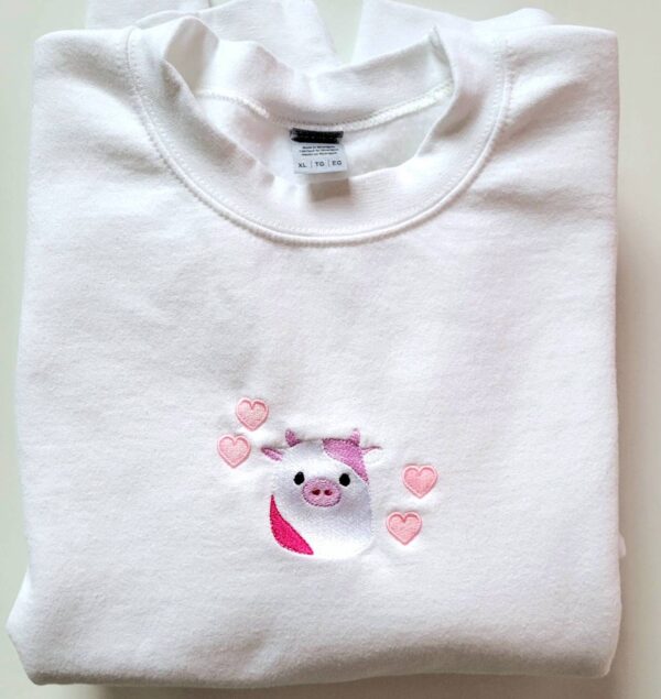 Vintage Embroidered Sweatshirt Inspired Squishmallow Cow