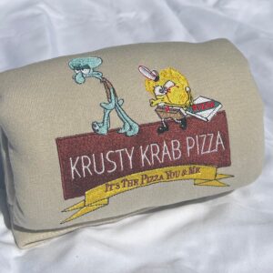 Vintage Embroidered Sweatshirt Krusty Krab Pizza Gift For Patrick Star Lover