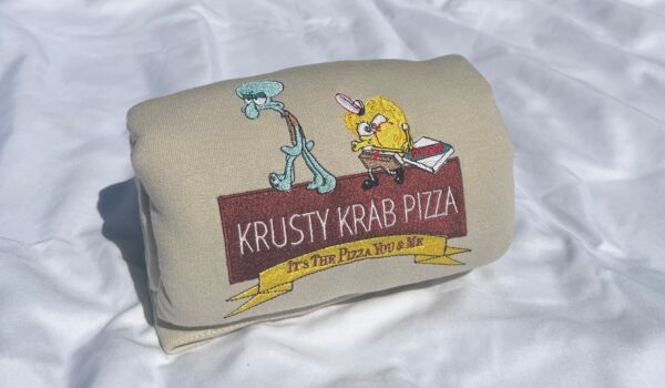 Vintage Embroidered Sweatshirt Krusty Krab Pizza Gift For Patrick Star Lover