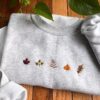 Vintage Embroidered Sweatshirt Inspired Thanksgiving Hello Pumpkin