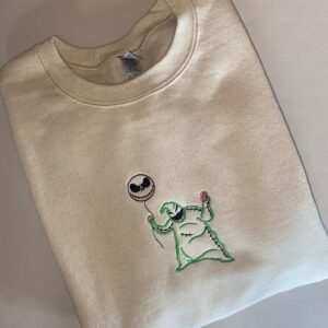 Vintage Embroidered Sweatshirt Oogie Boogie And Jack