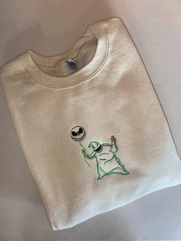 Vintage Embroidered Sweatshirt Oogie Boogie And Jack