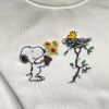 Vintage Embroidered Sweatshirt Snoopy Sunflower