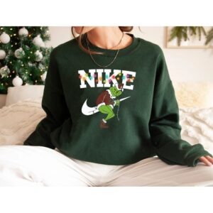 Vintage Nike Sweatshirt Matching Funny Grinch Sitting Swoosh