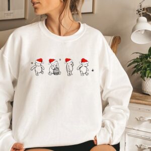 Winnie The Pooh Wearing Hat Christmas Sweatshirt