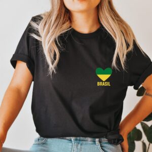 Brasil Green & Yellow Heart T-Shirt