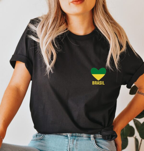 Brasil Green & Yellow Heart T-Shirt