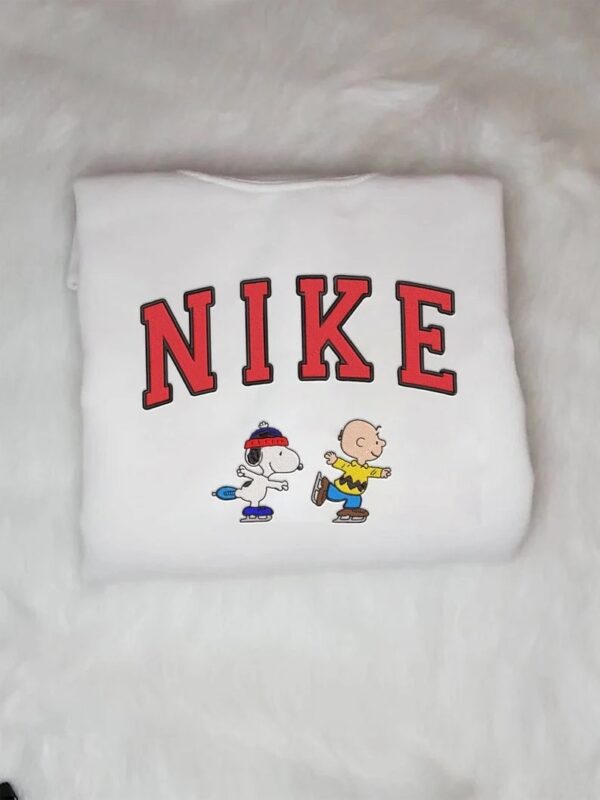 Embroidered Charlie Brown & Snoopy Nike Sweatshirt Hoodie Tee