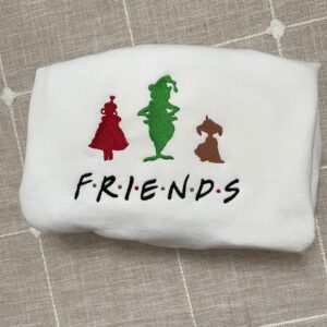 Christmas Grinch Friends Embroidered Sweatshirt