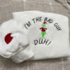 Mrs Claus The Grinch Christmas Embroidered Sweatshirt